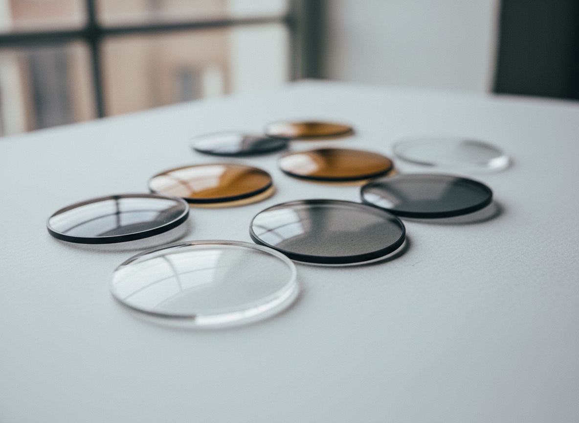 Loose lenses in clear, smoke, amber and mirrored tints